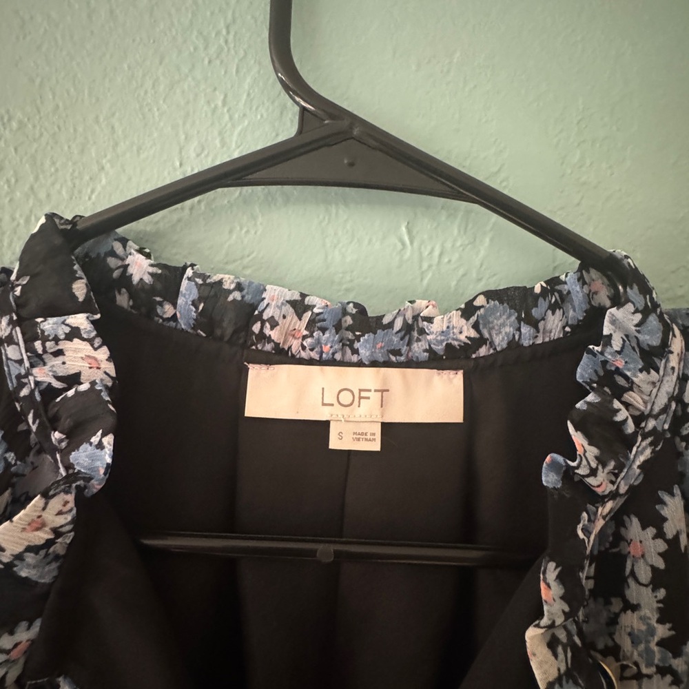 LOFT White and Blue Halter Maxi Sundress - Picture 5 of 5